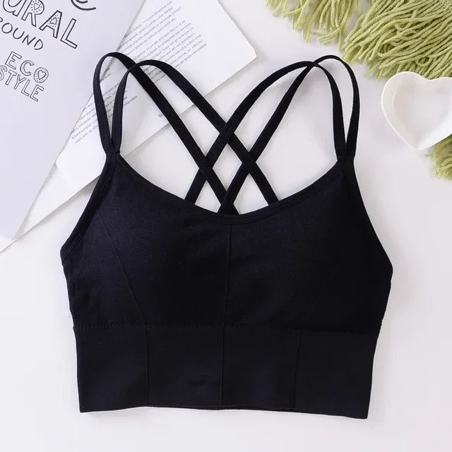 Sports Bra Fitness Top Seamless Running Yoga Gym Crop Top Push Up Sport Bra