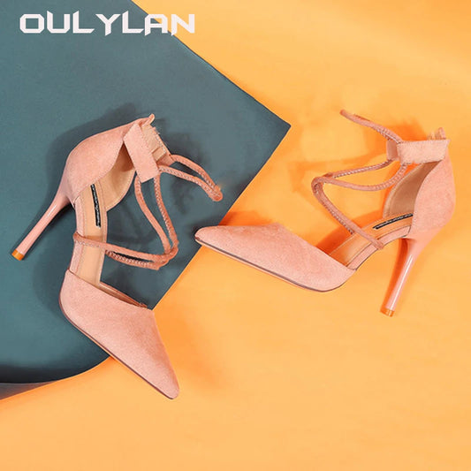 Suede High Heels  Pointed Stiletto Fashion Sexy