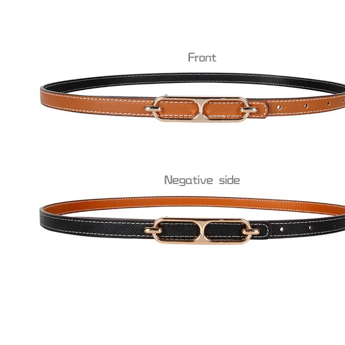 Double-sided use of women's leather belt decorated  fashion jeans wild trend luxury design top quality brand
