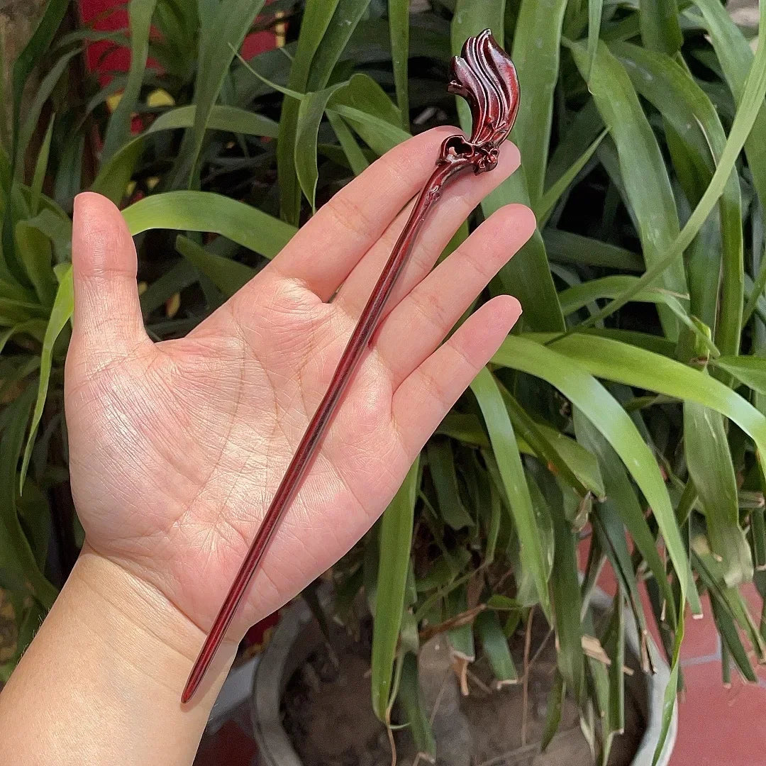 Chinese Retro Style Peach Wood Handmade Carved Hairpin Hollow Out Hair Stick Hairpin Women Hair Styling Tools Hair Accessories