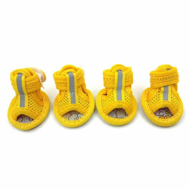 4PCS/set  Non-slip Summer Dog Shoes Breathable Sandals for Small Dogs Pet Dog Socks Sneakers for Dogs Puppy  Shoes Boots
