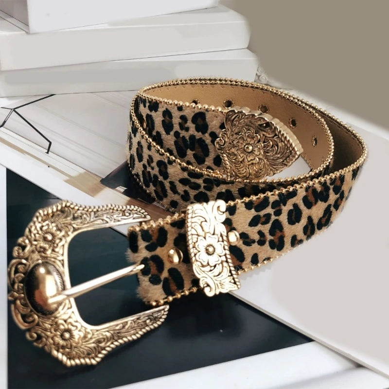 Subculture Belt Leopard Print Jeans, shorts