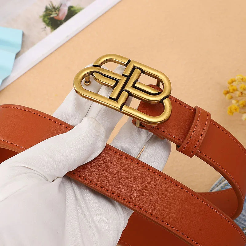 Classic Double B Letter Belt Unisex Trend Versatile Premium American Retro