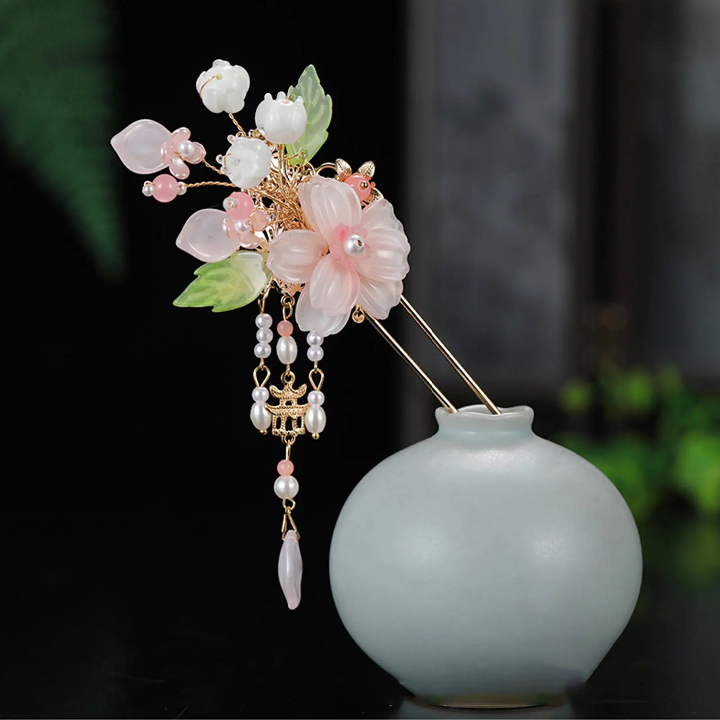 Pearl Rhinestone Flower Hairpins Hair Accessories Pearl Hairpins Flower Hair Pins Hair Ornaments Hair Stick