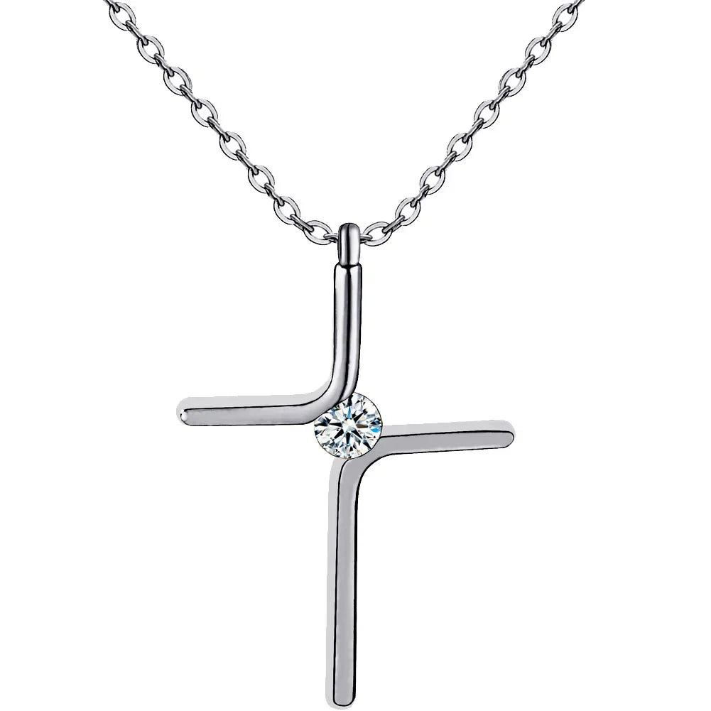 Cross Pendant  Necklace Titanium Steel Plating