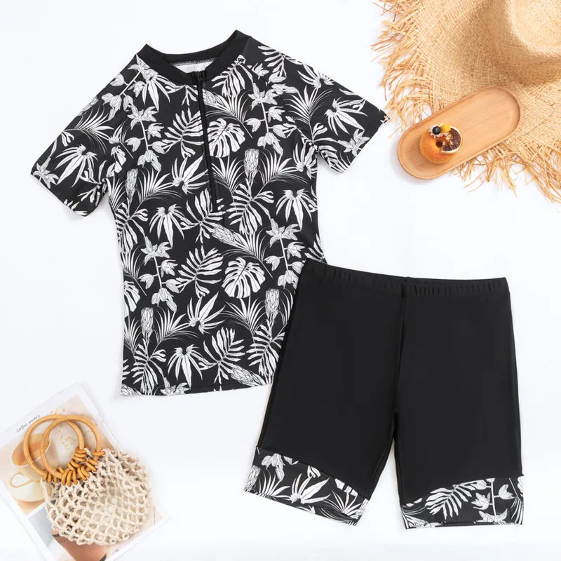 Print Separate Swimsuits Tankini Set Female Swimwear Sports Beach Wear Two-Piece Bathing Suits Pool Women Swimming Suit