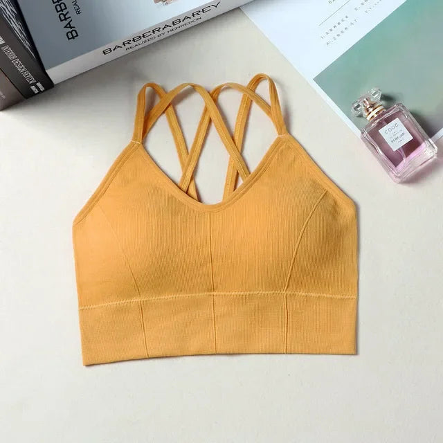 Breathable Sports Bra Anti-sweat Fitness Top Seamless Yoga Bra Shockproof Crop Top  Push up Sport Bra