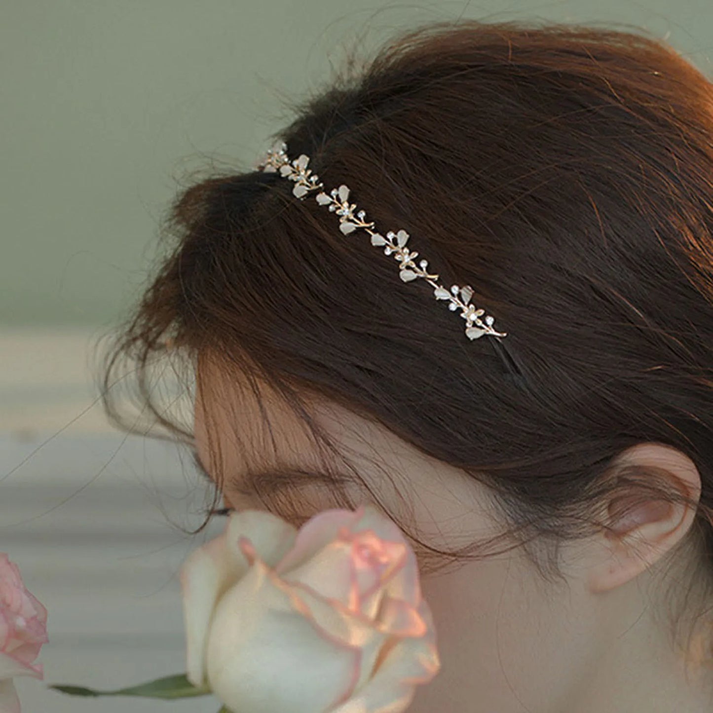 Hair Hoop Opal Headbands Sweet Silver Color Hairband Elegant Lady  Prom Hair Jewelry