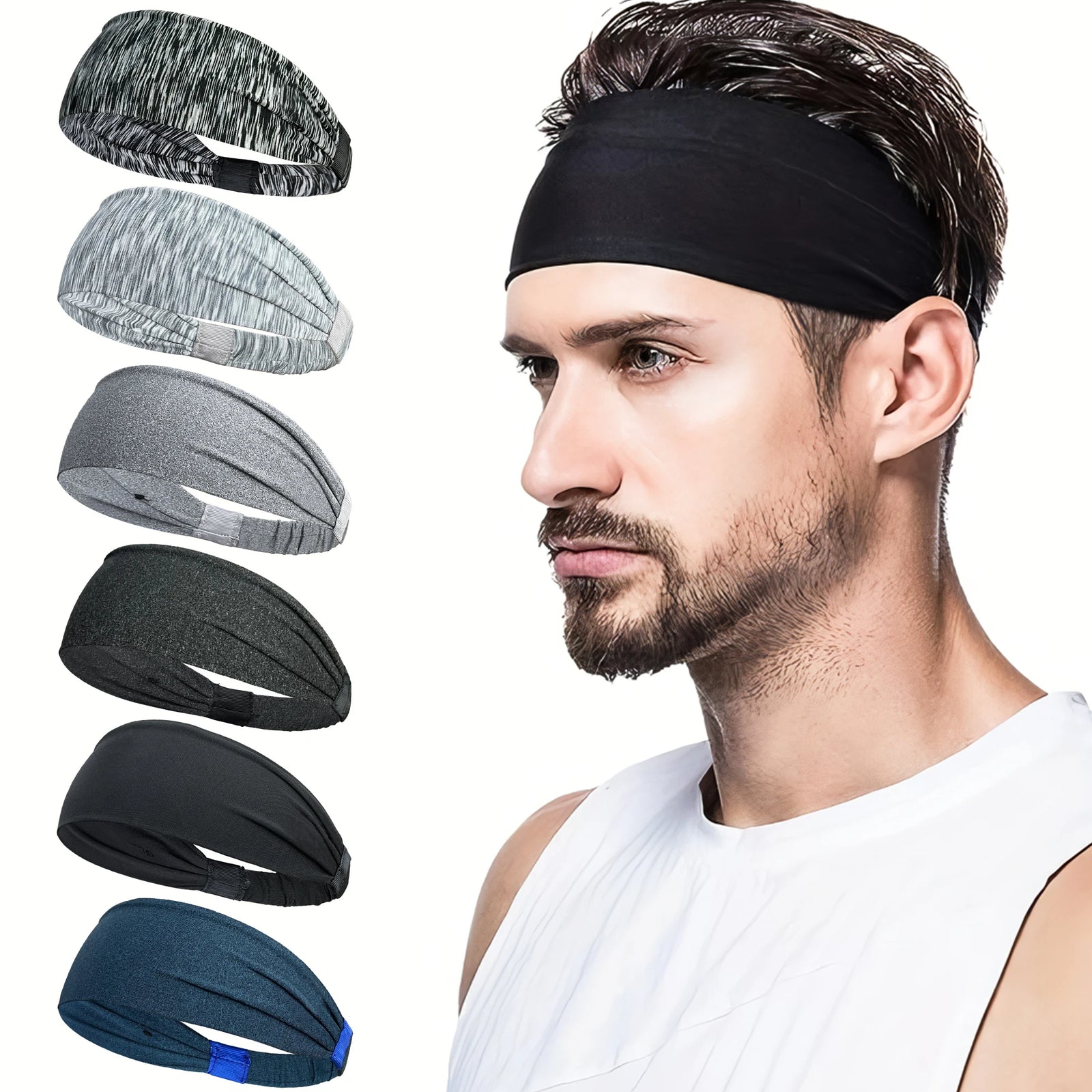 Sports Headbands For Men Women Gym Yoga Sweat Hair Bands Soft Elastic Hairbands Stretch Outdoor Sport Sweatbands