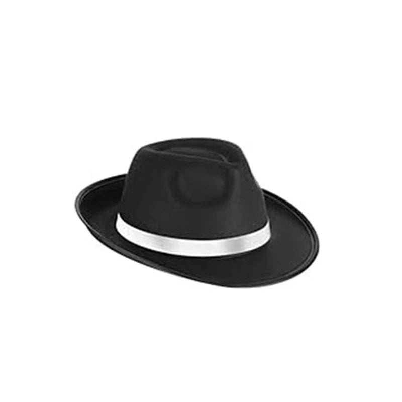 Vintage Style Wide Brim Fedora Hat with Ribbon Band