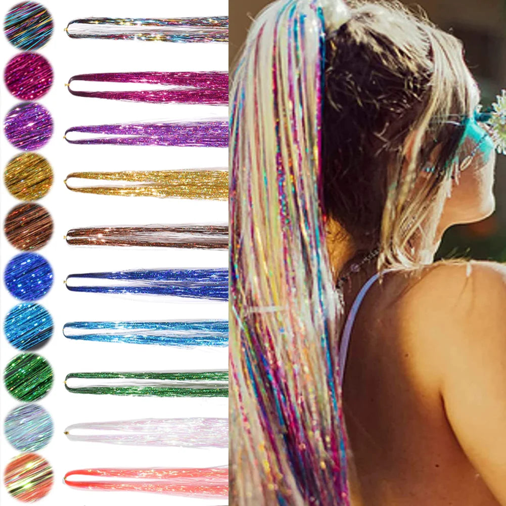 1PC Glitter Hair Tinsel Sparkling Tinsel  Hair Accessories