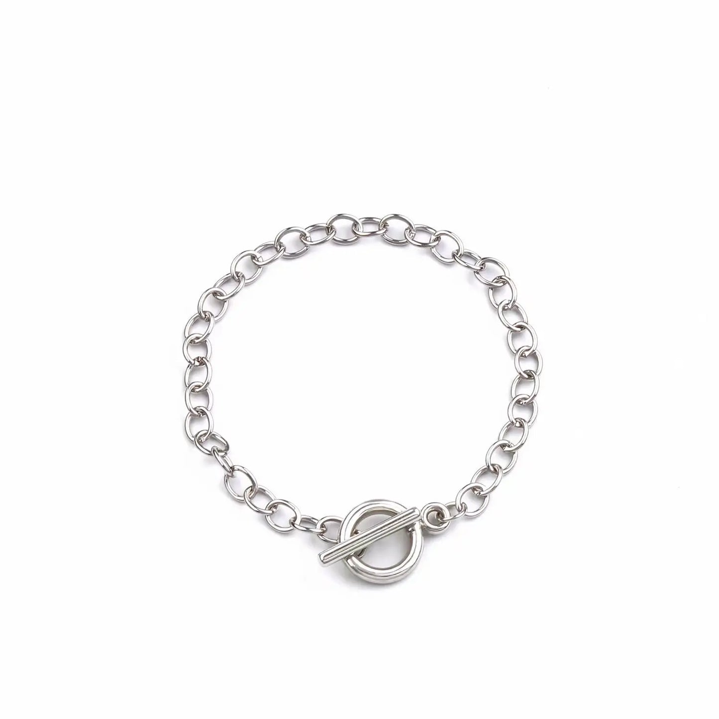 Fashion New Chunky Chain Necklace/bracelet Women Simple Toggle Clasp Stainless Steel Chain Necklace/bracelet For Women Jewelry Gift