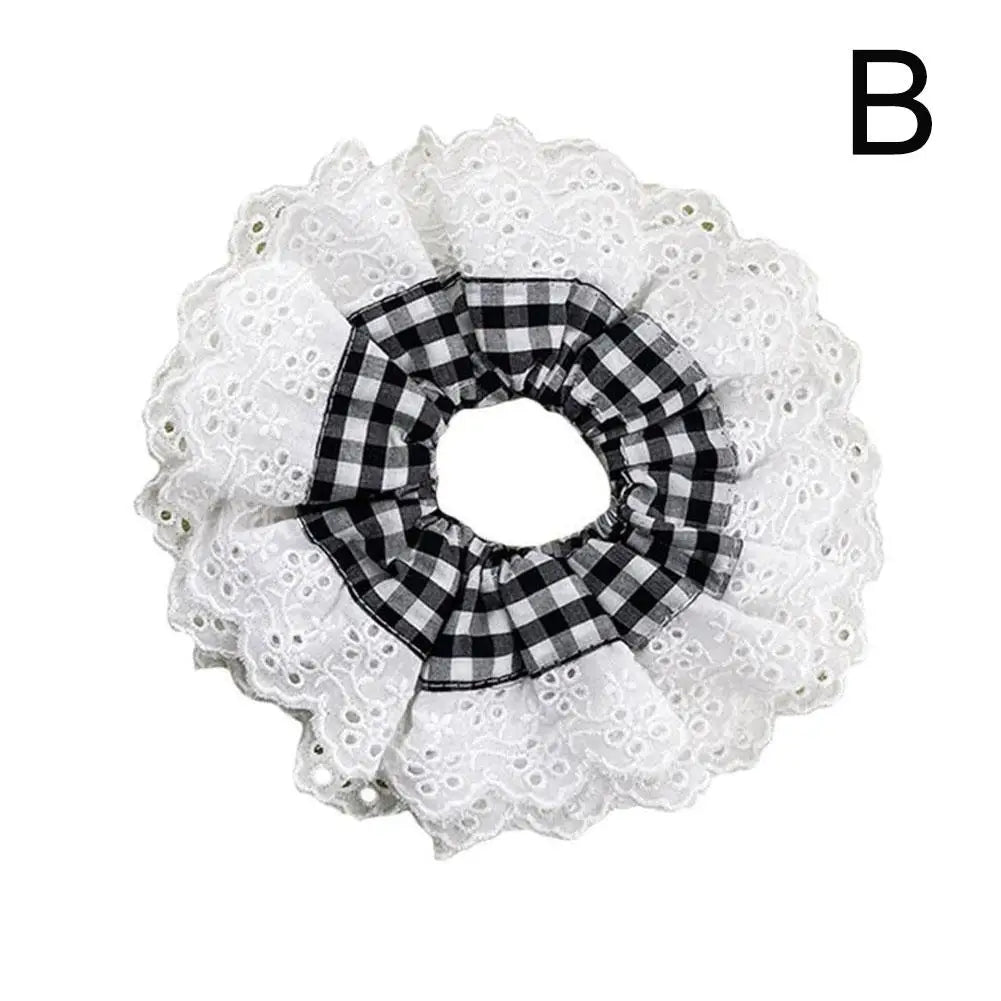 Big Flower Scrunchies for Women Elastic Hair Bands Ponytail Holders Tie Solid Color Hair Hoop Scrunchy Girl Hair Ring
