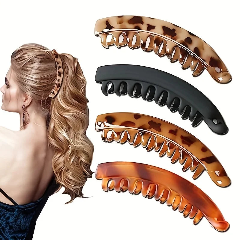 Matte Banana Hair Clip Shaped Hairpin Ponytail Headband For Women Hair Accessories Hair grips Twist Clamp Barrettes Headwear