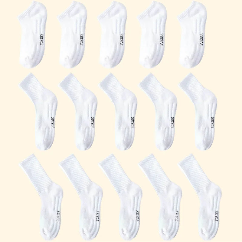 5/15 Pairs Of Socks For Both Men And Women, Towel Sole Casual Ankle Socks, Breathable Sports Socks, Sweat-absorbent