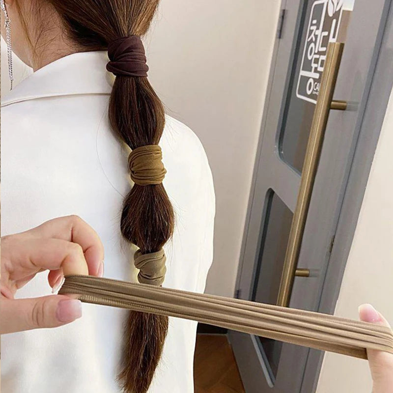 4 Set Solid Widen Thicken Hair Band Ropes Women Ponytail Holder Hair Tie Scrunchies Rubber Bands