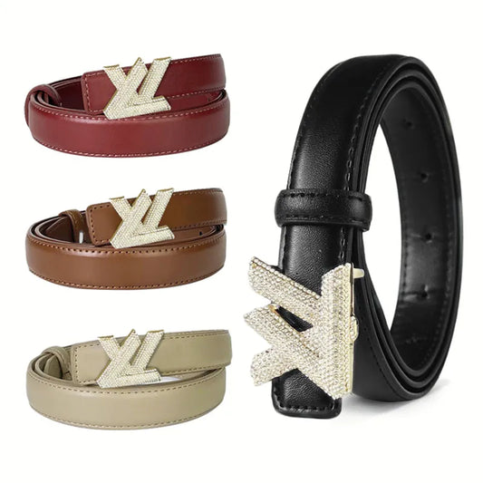 Women's high-end fashion letter belt versatile casual  rhinestone adjustable women's belt light luxury