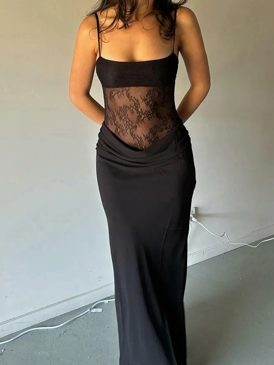 Women s Elegant Floral Print Maxi Dress Sleeveless Square Neck Open Back Lace Patchwork Boho Beach Party Dresses