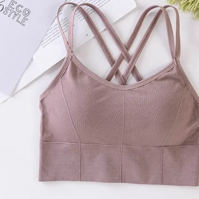 Sports Bra Fitness Top Seamless Running Yoga Gym Crop Top Push Up Sport Bra