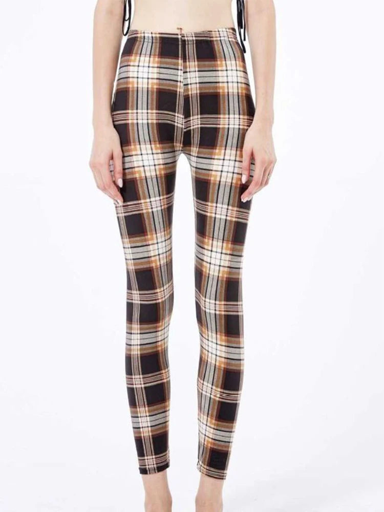 Graffiti Leggings Patterned Print Leggings For Women Leggings Houndstooth  Elastic Design Vintage Leggings