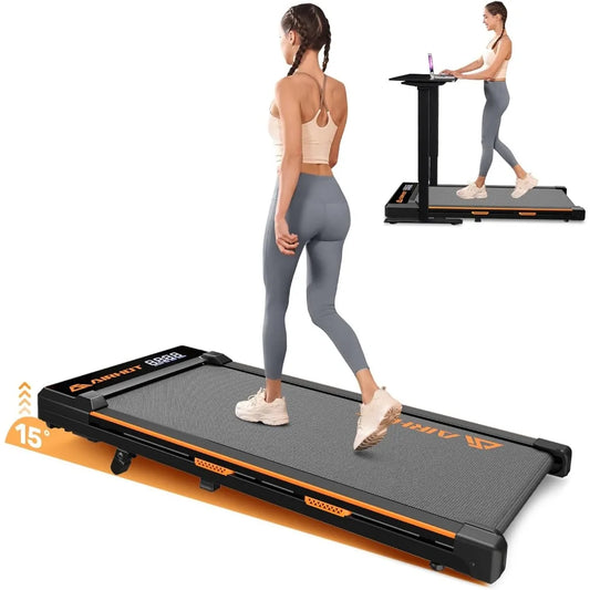 Treadmill with Incline, 15° Incline  Treadmill with Remote Control, 2.5HP Walking Pad Treadmill with LED Display