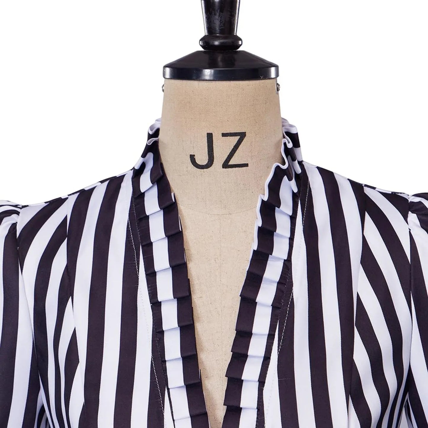 Black/White Stripe Elegant Women Irregular Hem Trench Coat  Vintage One Button Slim Tailcoat