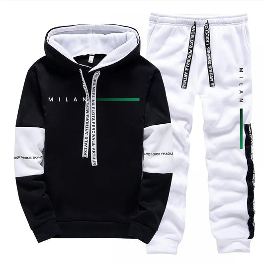 2025 New Arrival Man Sportswear 2pcs Set Hooded Sweatshirt Jogger Pants High Quality Male Home Outdoor Casual Sport Jogging Suit