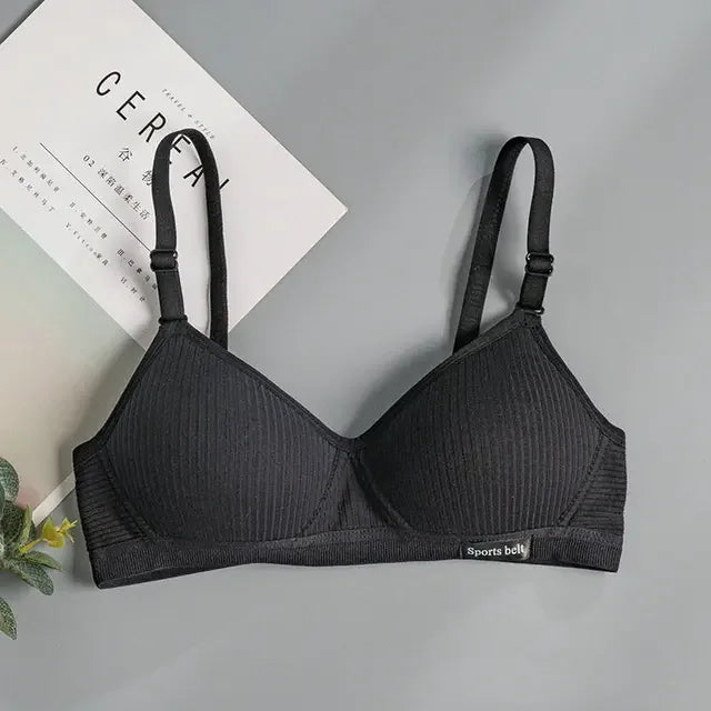 Wireless Push Up Bra Cotton Gathered Comfort V