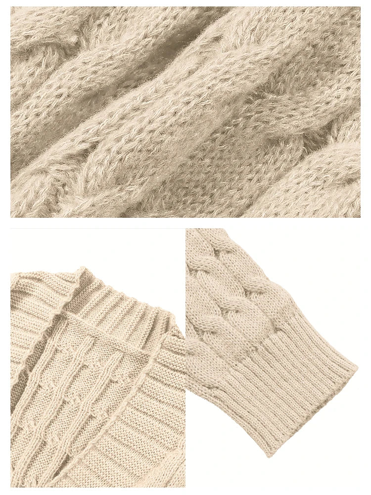 Autumn and Winter Fashion Women's Long Cardigan Sleeve Pocket Solid Colour Relaxed Sweater Acrylic Material