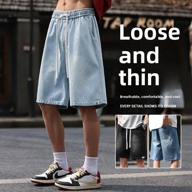 American Trend Retro Embroidery Oversized Denim Shorts Men's and Women's Best Selling Jogging Shorts