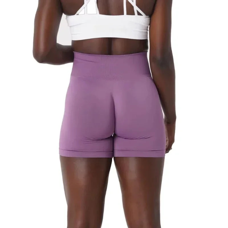 Spandex Solid Seamless Shorts  Workout  Fitness  Yoga