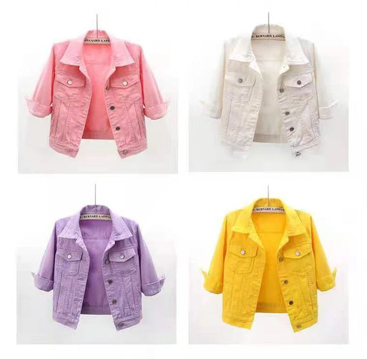 Women's Denim Jacket Short Coat  Jean Jackets Casual Tops Loose Tops Lady Outerwear