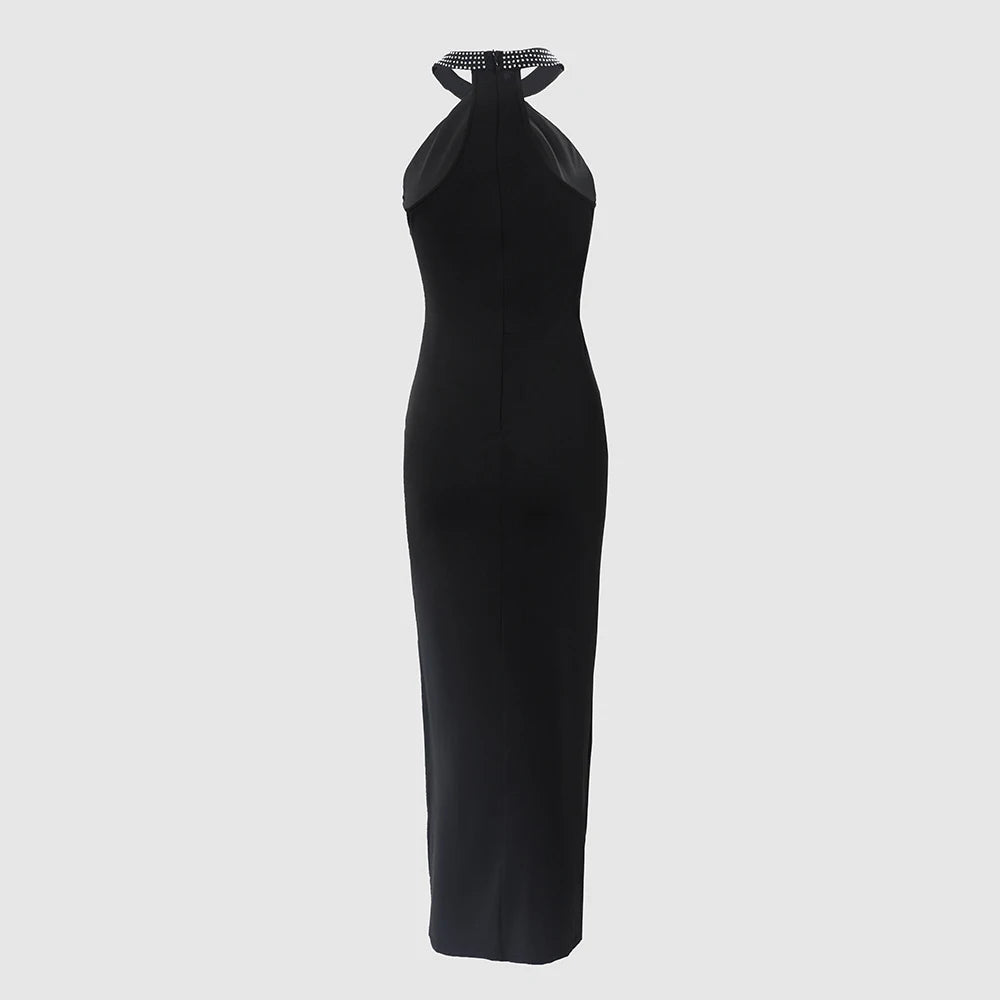 Halter Backless Black Dress