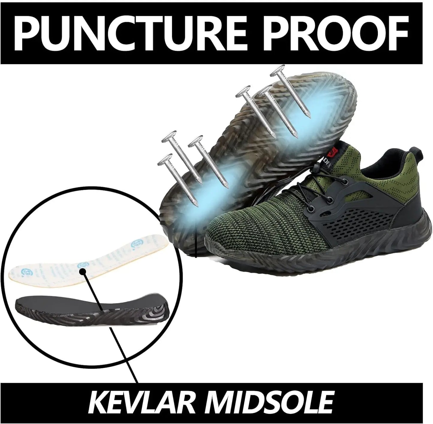 Steel Toe Sneakers  Indestructible Work Shoes Lightweight Comfortable Safety Boots