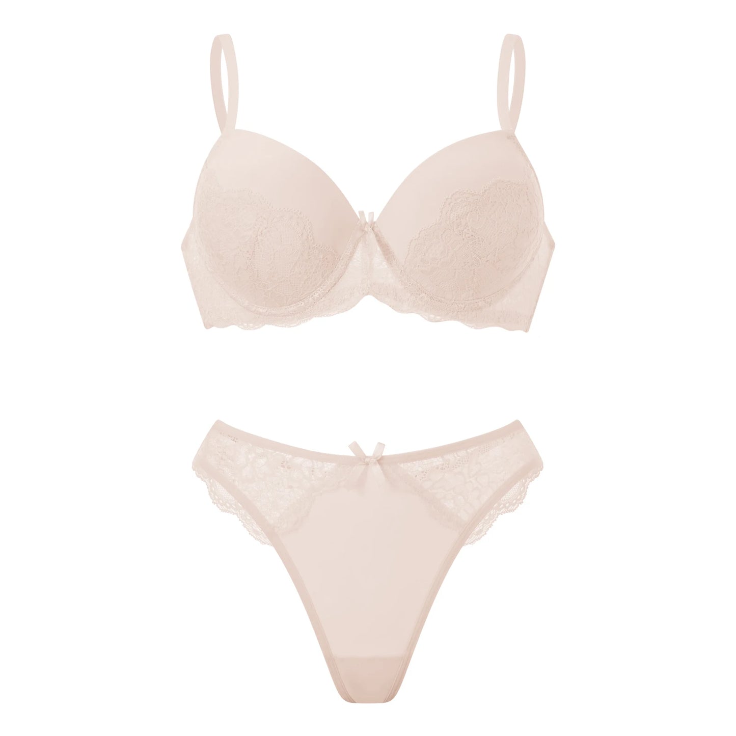 Sexy Lace Push up Bra and Panty Set with Underwire Support and Elastic Briefs - 2 Piece Lingerie Ensemble