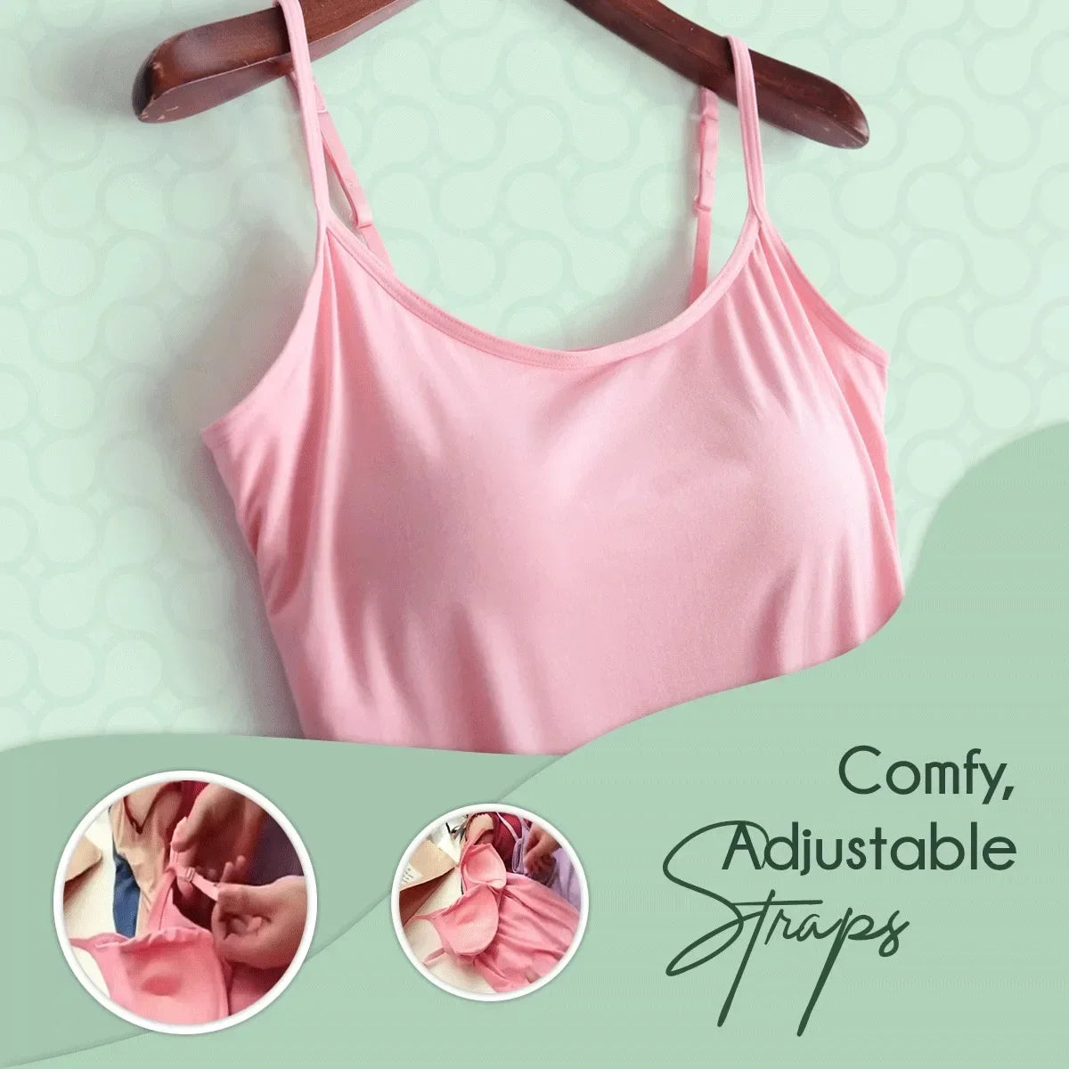 Sexy Women Tops Solid Padded Bra Spaghetti Camisole Top Women Vest Women Camisole with Built in Bra Cami Top Vest Tank Top