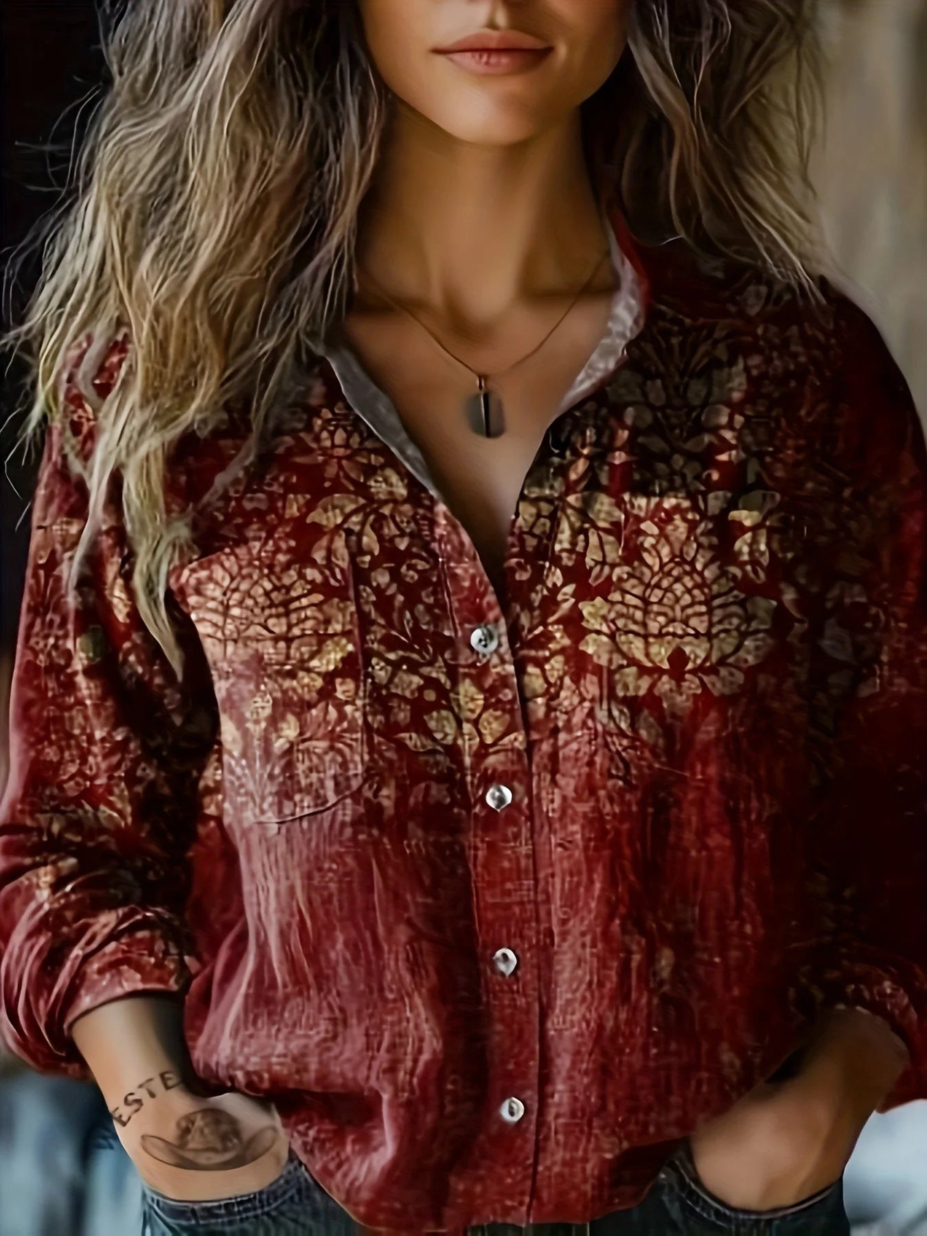 European Style  Women Long Sleeve Basic Shirts New Casual Beach Tops Blouse Ladies Bohemian Flower Print shirt