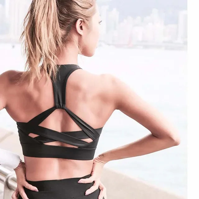 Strap Push Up Sports Bra for Running yoga top Athletic Sportswear