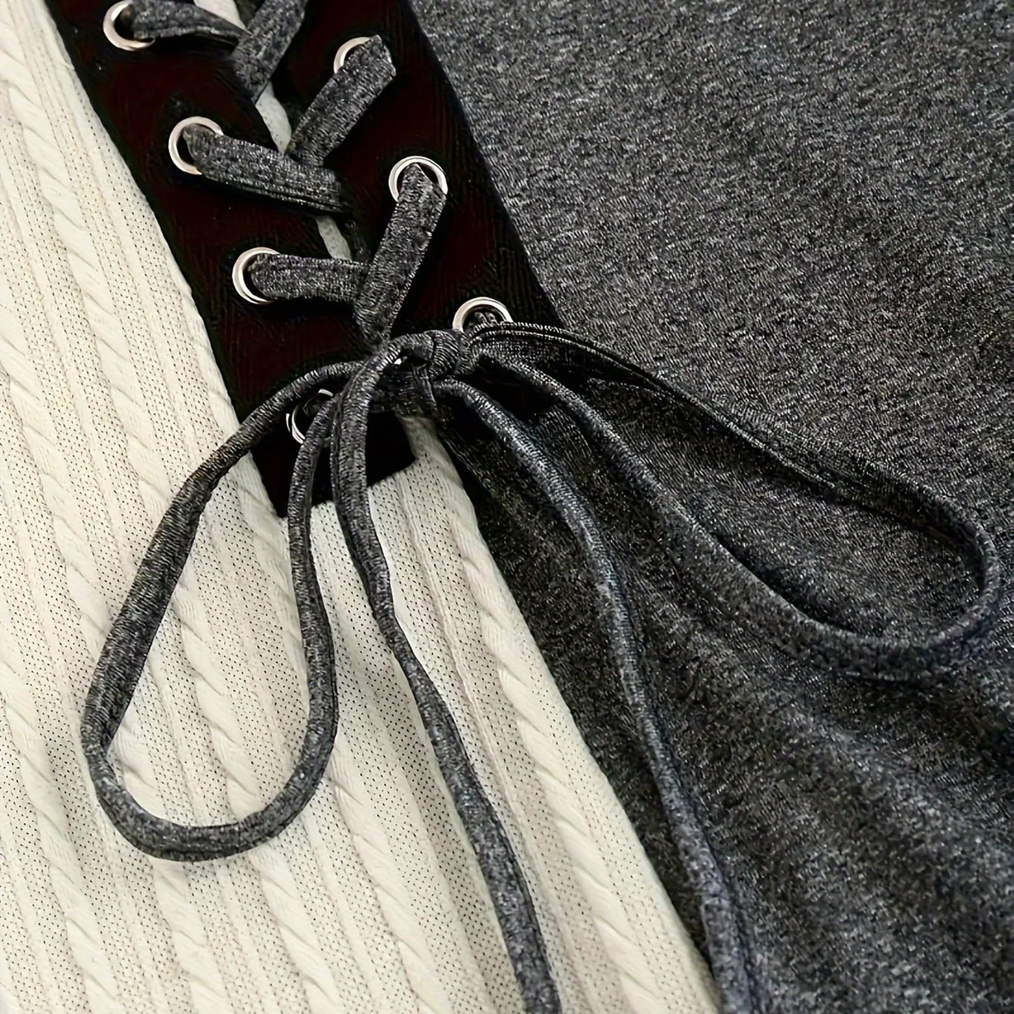 Women's Sweater Dress Cable Knitted Crew Neck Lace Up Bodycon Long Dress High Waist Party Dress