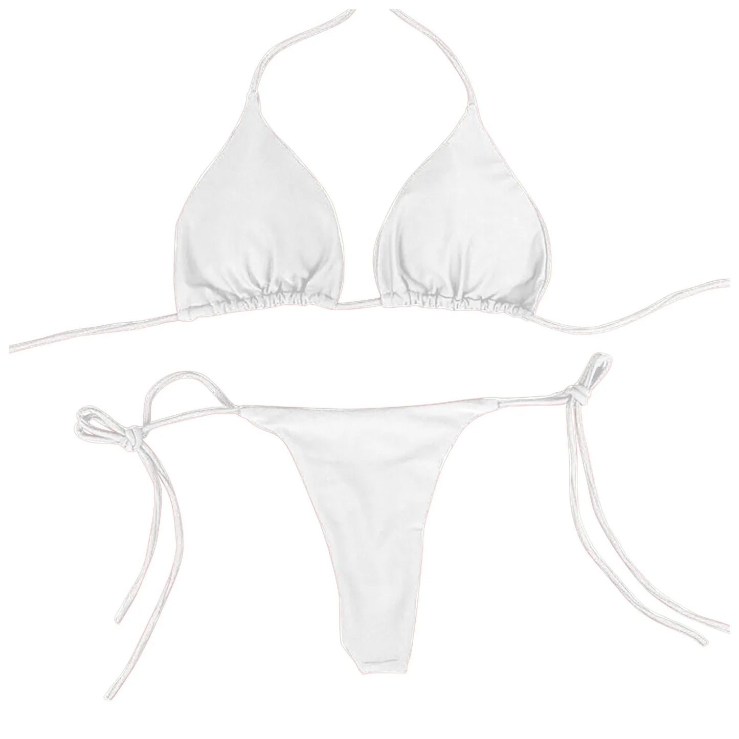 Sexy Women Bikini Side Tie Swimsuit T--back Low Rise Thong Bandage Style Brazilian Swimwear Soft