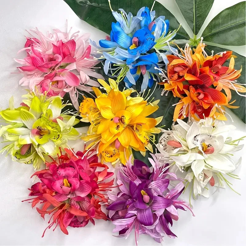 Large Sweet Equinox Flower Hair Clips Simulated Orchid Flower Hair Pins Beach Hawaii Vacation Floral Hair Clips Hair Accessories