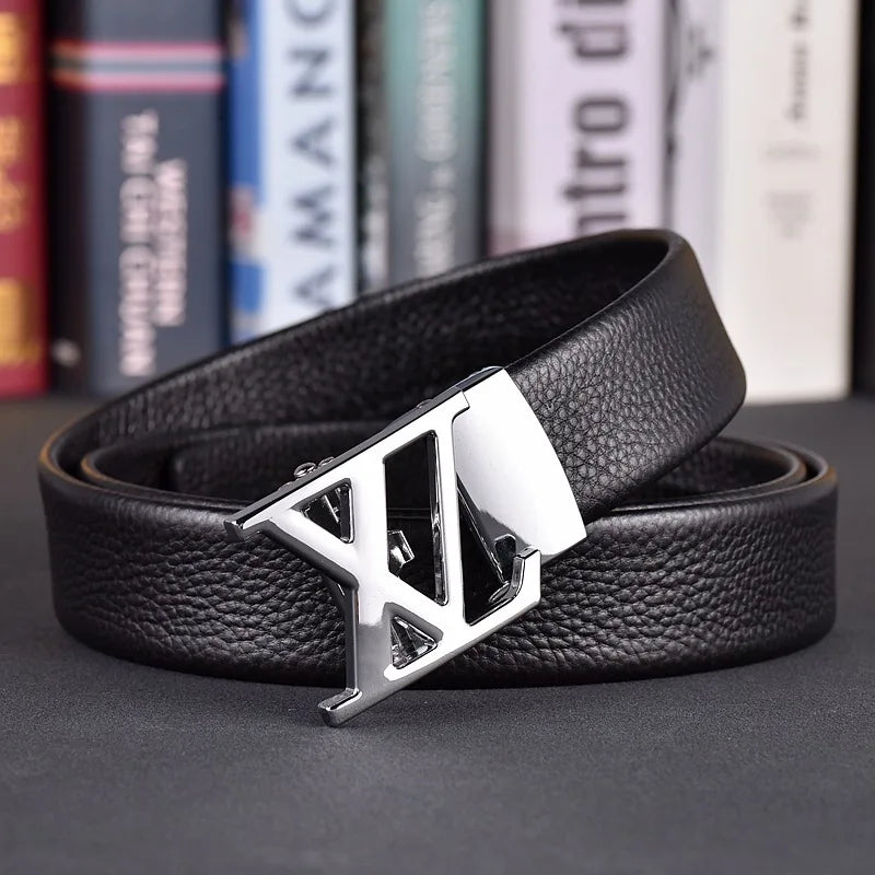 Designer fashion automatic buckle jeans high-quality material belt
