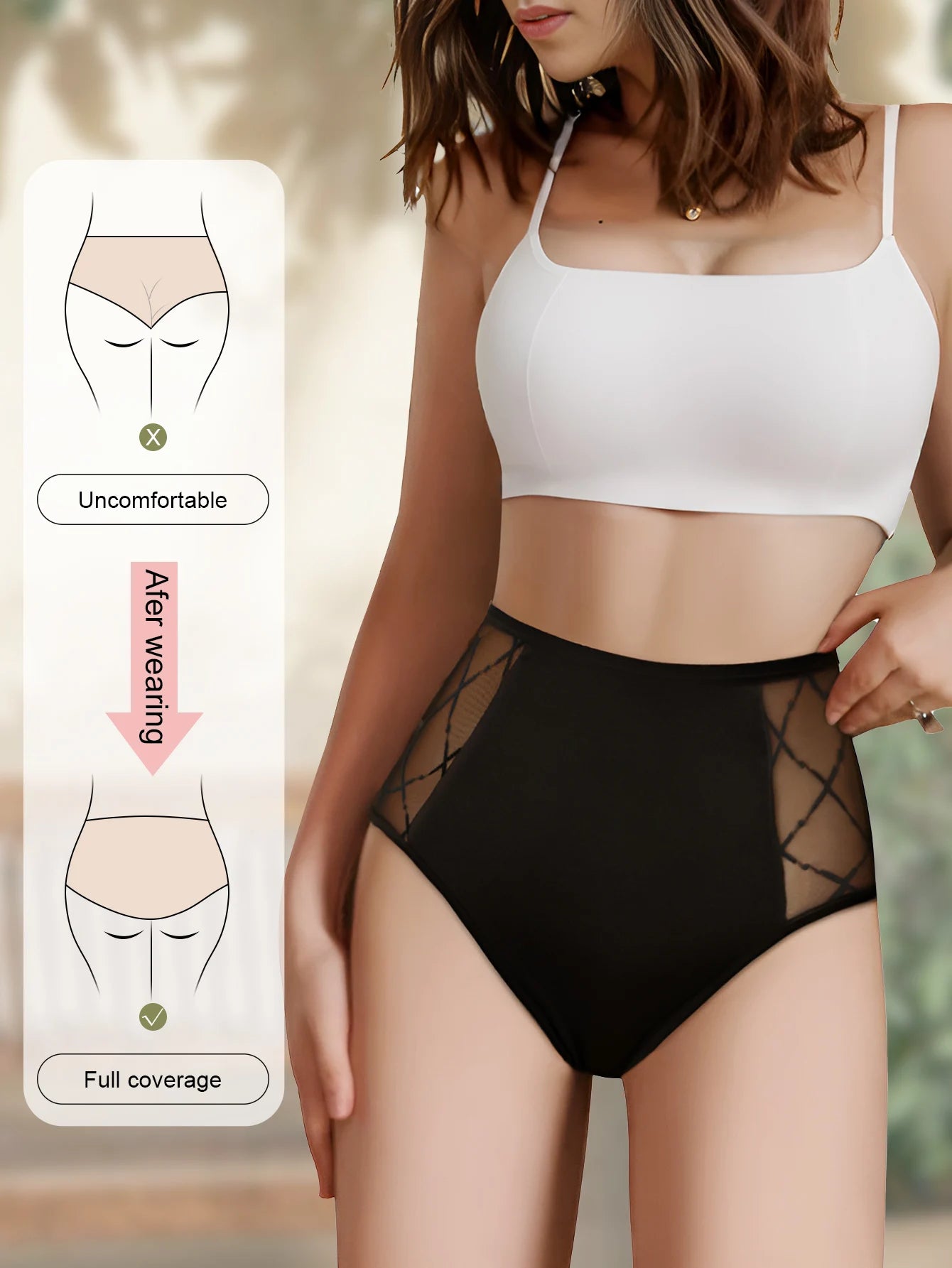 High Waisted Seamless Ladies Underwear Panties Full Coverage Silky Briefs 4 Pack