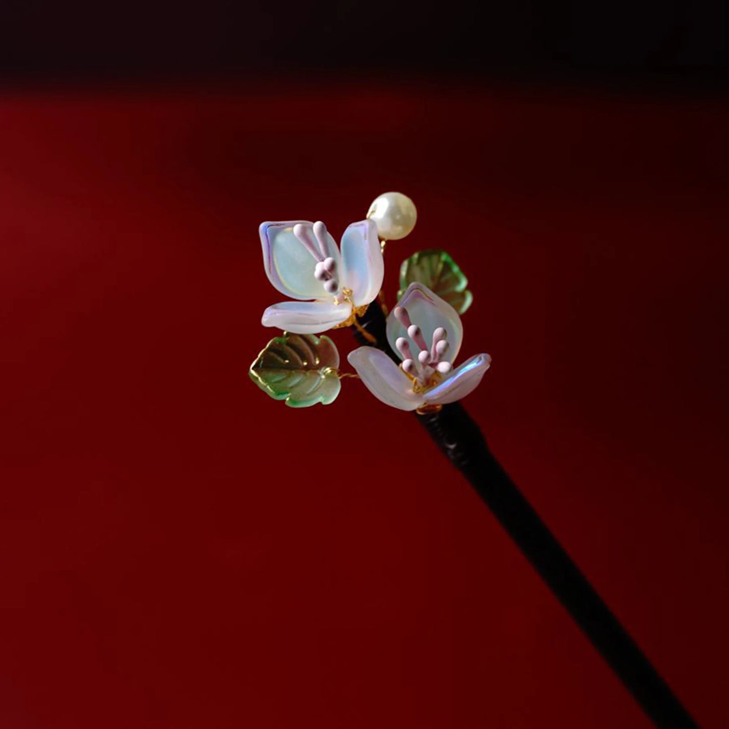Floral Hair Pins Handmade Wooden Twist Bun Pin Chopsticks Flower Hair Clips Chinese-style Hair Stick