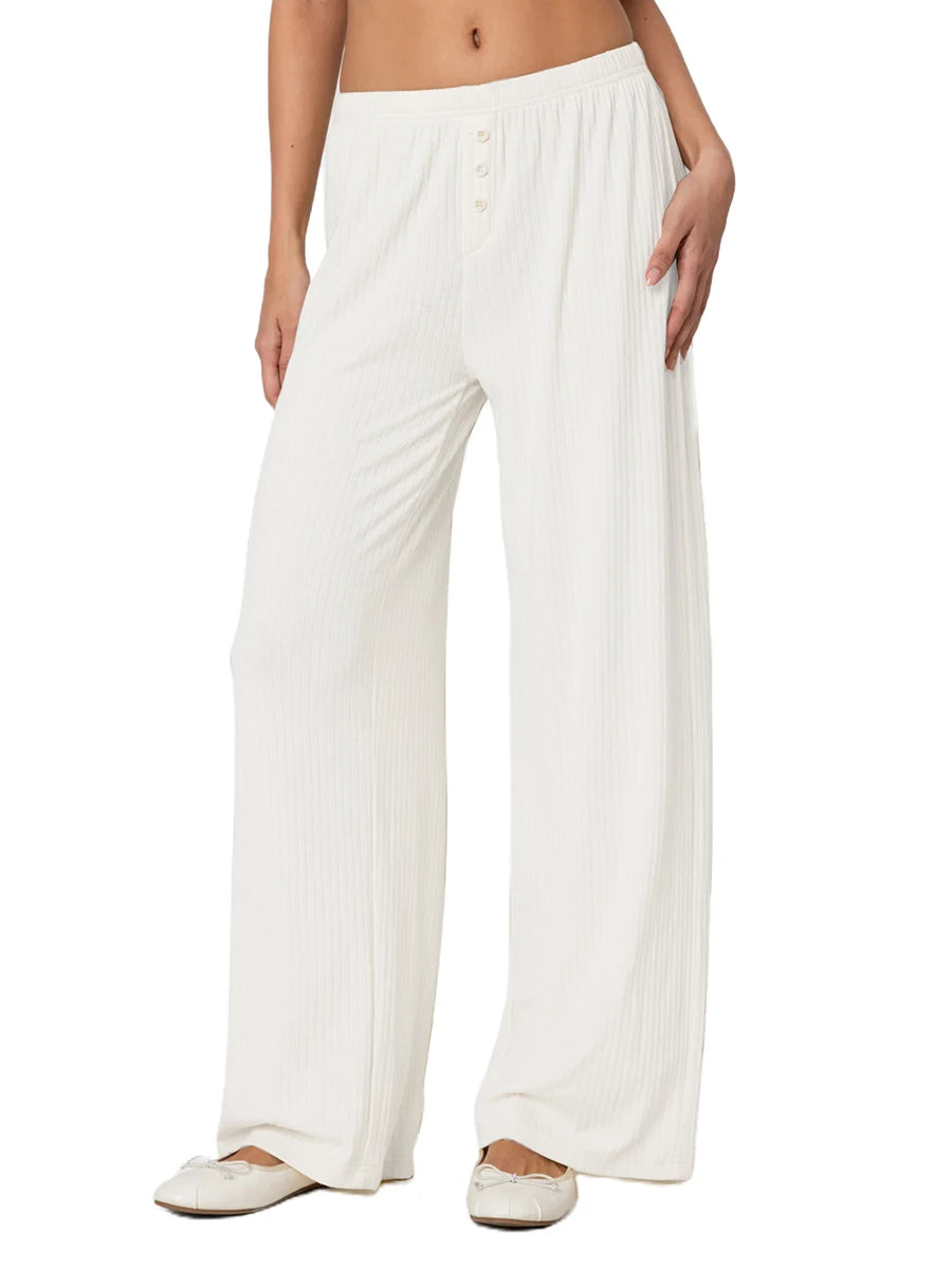 Women s Solid Color Elastic Waist Loose Lounge Pants Long Trousers for Casual Streetwear Fashionistas