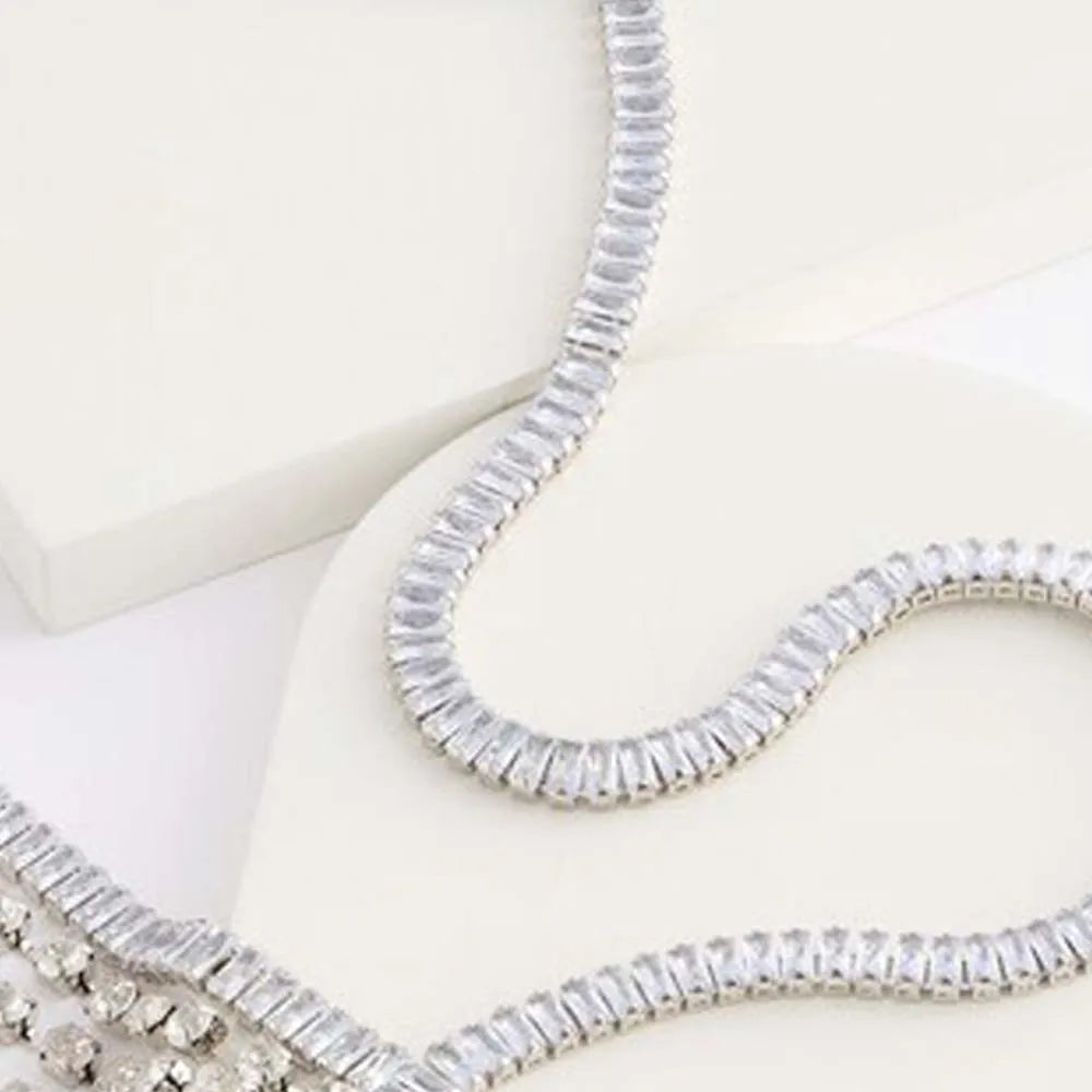 Zircon Waist Chain Neck Lingerie Necklace Outfits  Body Jewelry