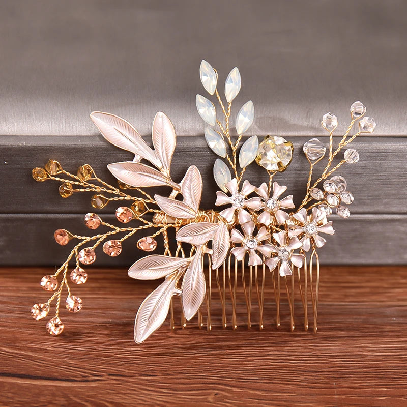 Hair Combs  Hair Accessories For Women Hair Jewelry Silver Color Pearl Rhinestone Head Jewelry Women Accessories