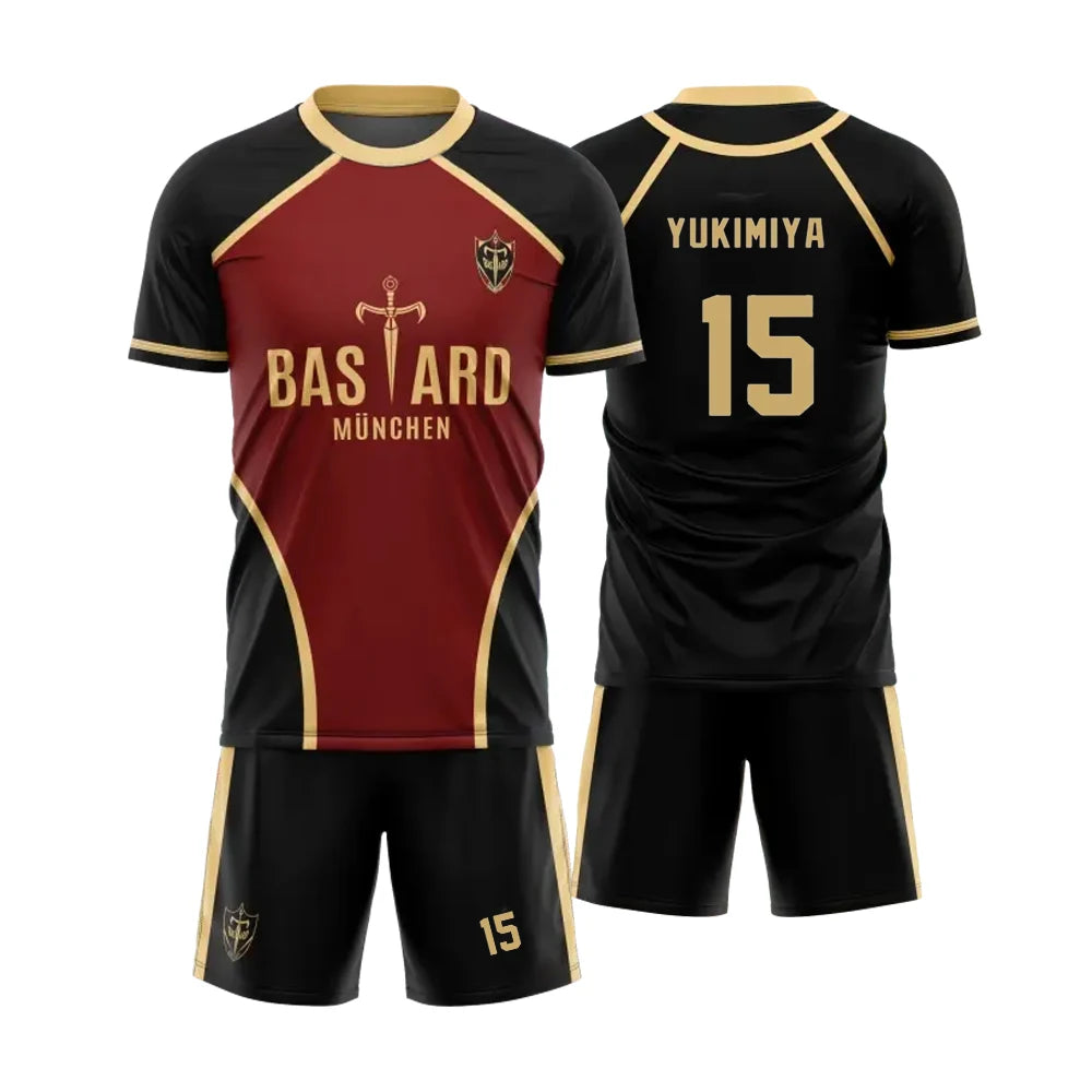 3D printed men's football short sleeved shorts set, comfortable street sportswear,  summer short sleeved top