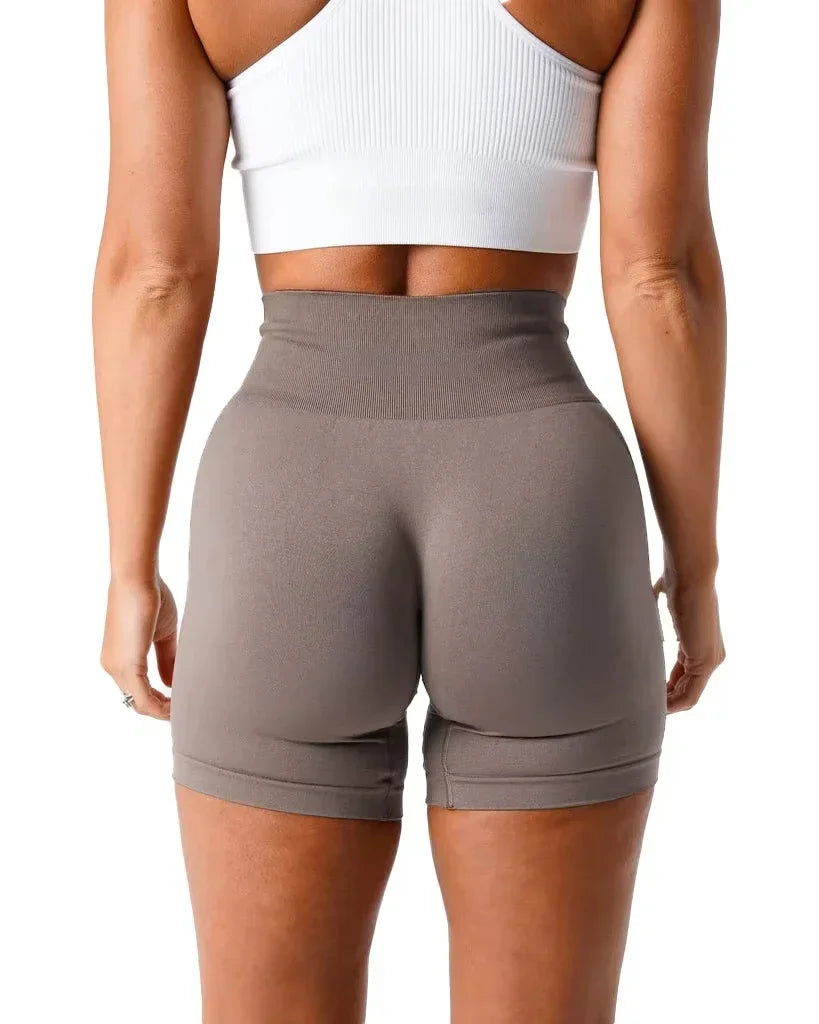 Spandex Solid Seamless Shorts  Workout  Fitness  Yoga
