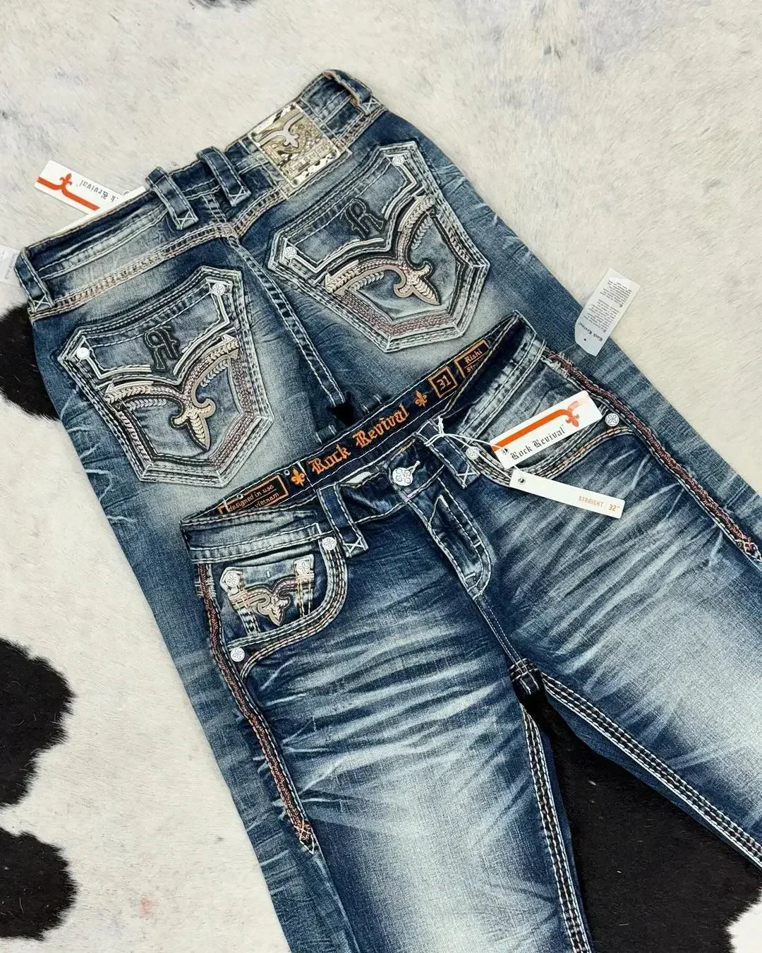 Jeans Leaf Booties American Street Retro Embroidery Loose Casual Jeans High Waist Wide Leg Washed Street Casual Pants